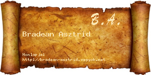 Bradean Asztrid névjegykártya